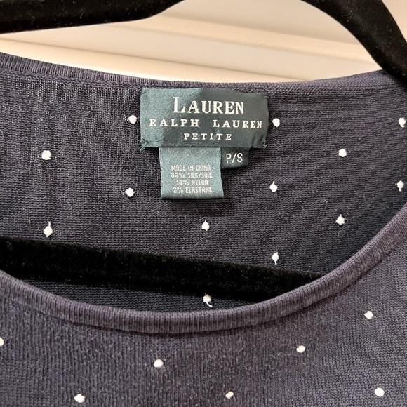 Ralph Lauren- Long Sleeve Shirt With Polka Dots - petite small - Picture 3 of 3